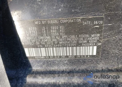 2020 Subaru Impreza 5-Door из США, поврежденный, VIN 4S3GTAA68L1728565